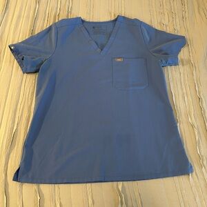 FIGS Blue Scrub Top | Size L